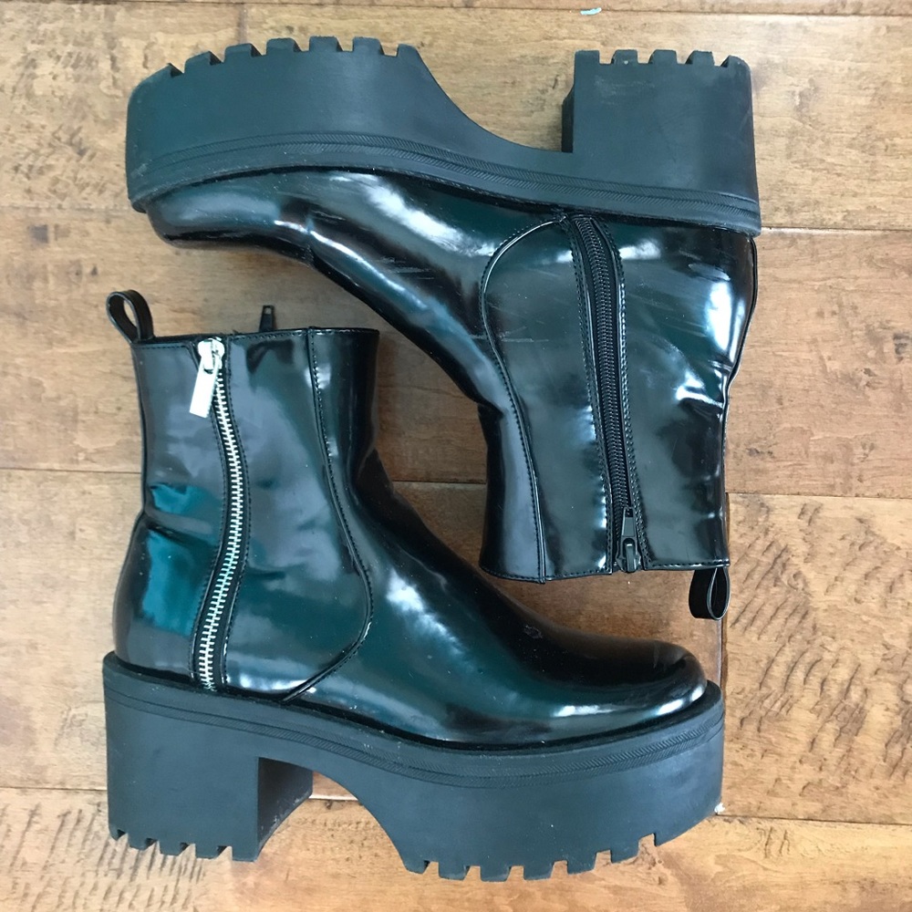 Chunky Platform Black Booties